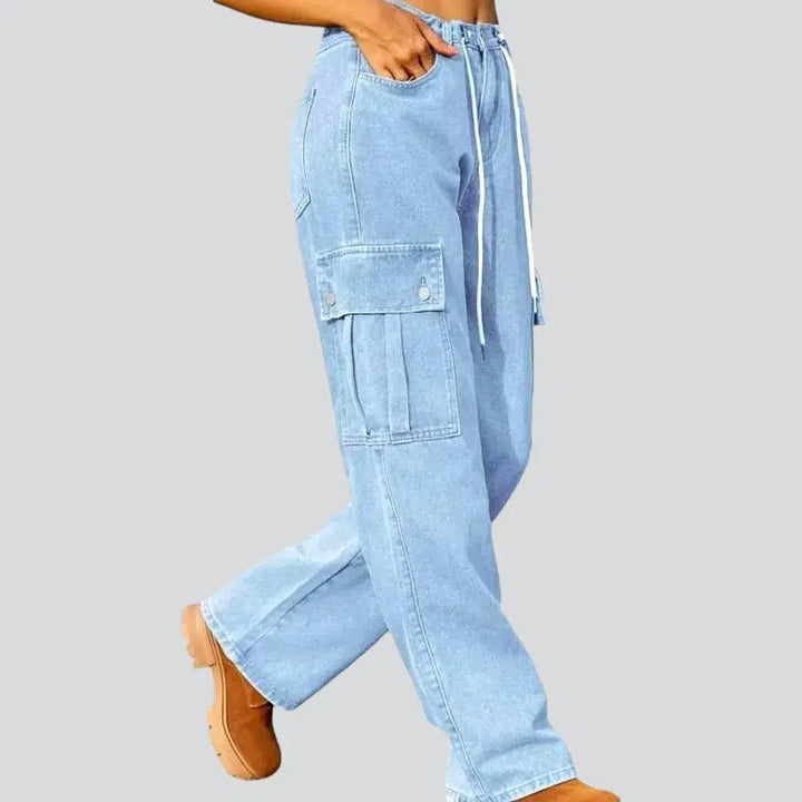 Stonewashed straight jeans for ladies