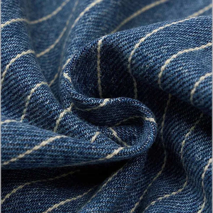 Casual midweight striped worker jeans for men