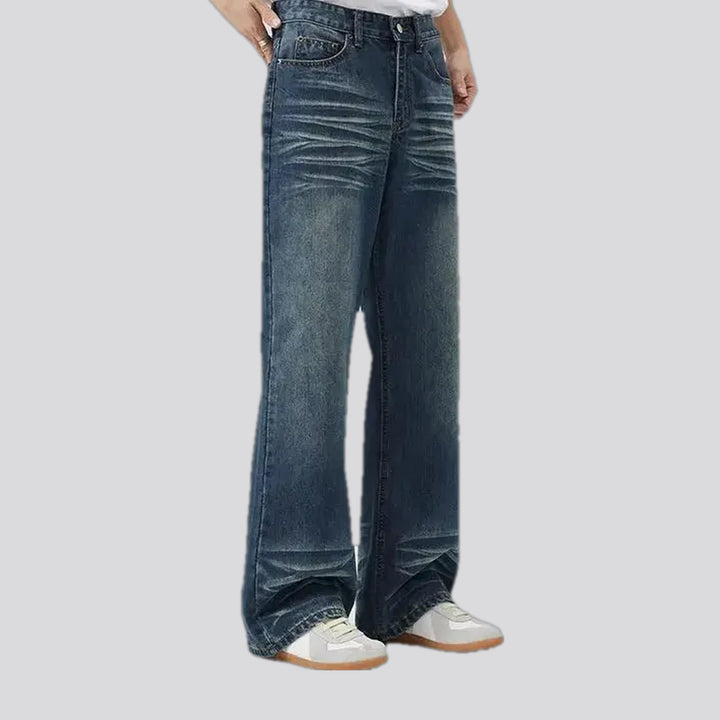 Stylish mid rise faded jeans for men