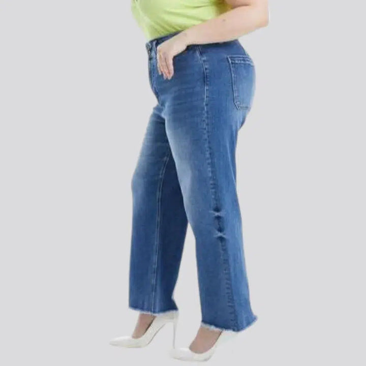 Plus-size women's wide-leg jeans