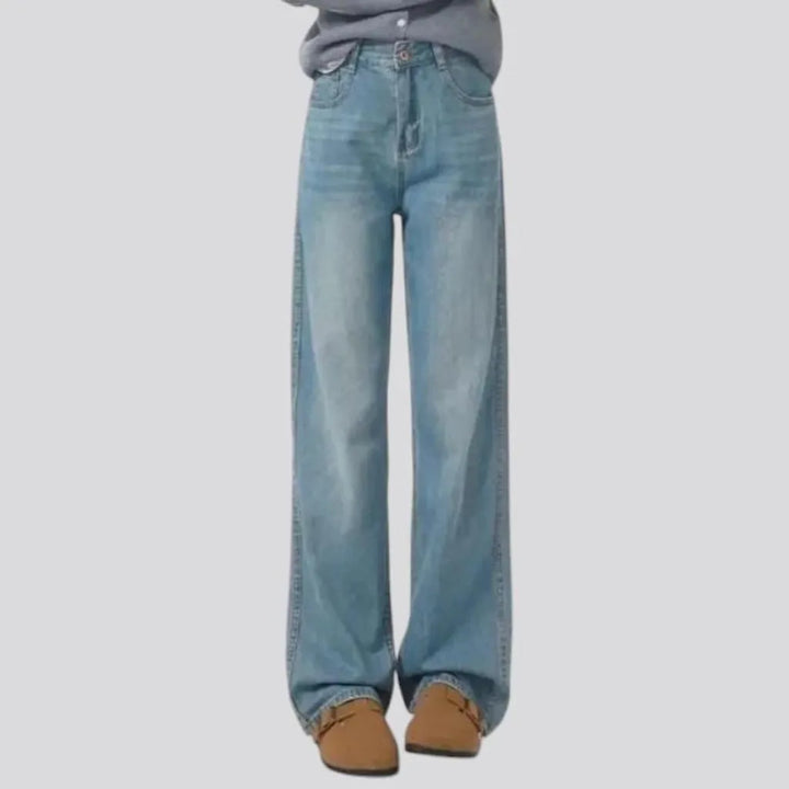 Lined wide fit casual women's jeans